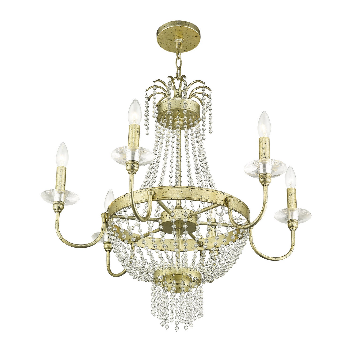 Livex Lighting - 51846-28 - Six Light Chandelier - Valentina - Hand Applied Winter Gold