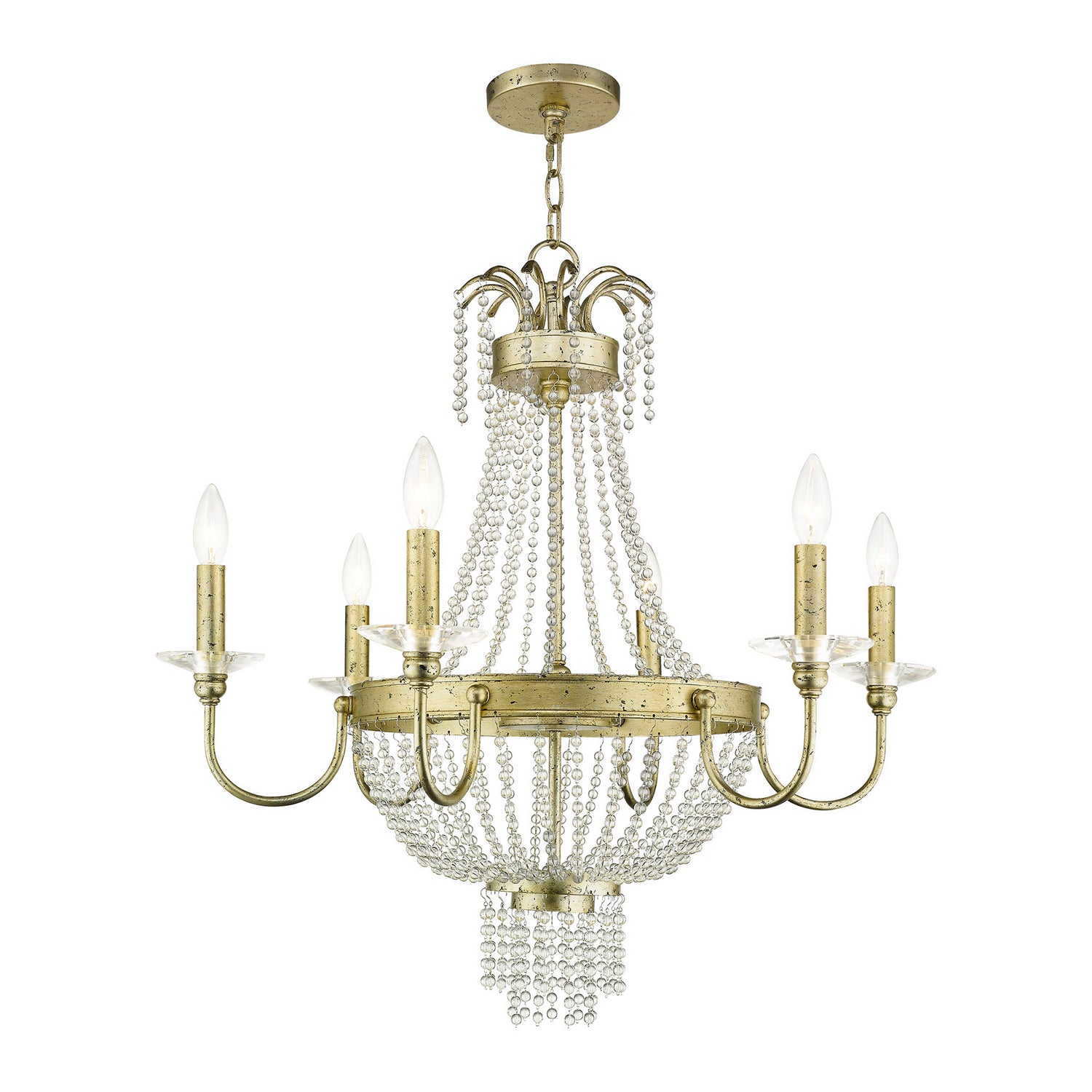 Livex Lighting - 51846-28 - Six Light Chandelier - Valentina - Hand Applied Winter Gold