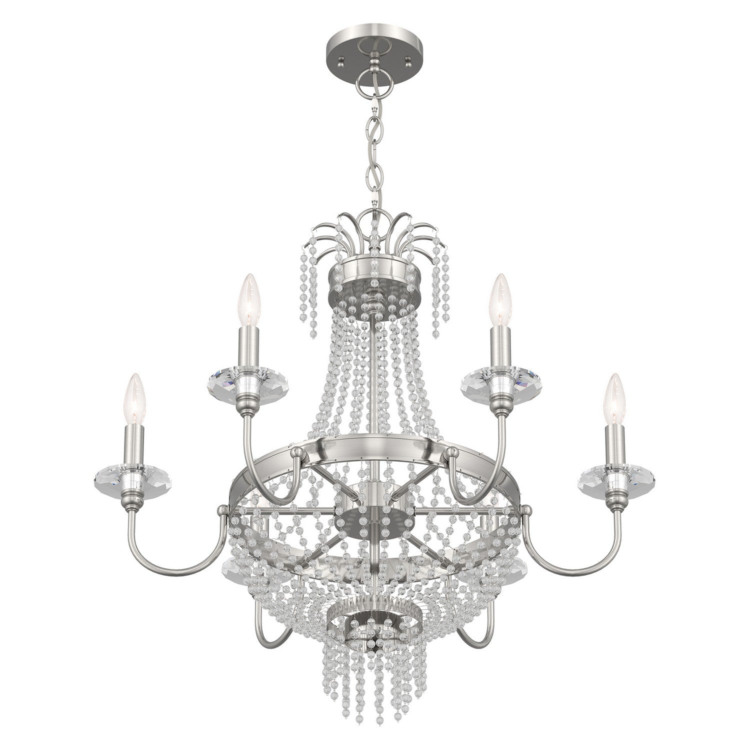 Livex Lighting - 51846-91 - Six Light Chandelier - Valentina - Brushed Nickel