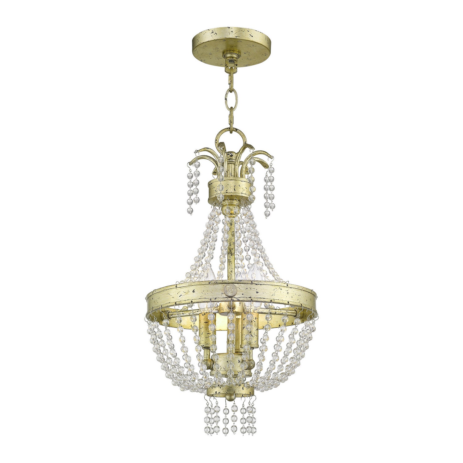 Livex Lighting - 51853-28 - Three Light Pendant - Valentina - Hand Applied Winter Gold