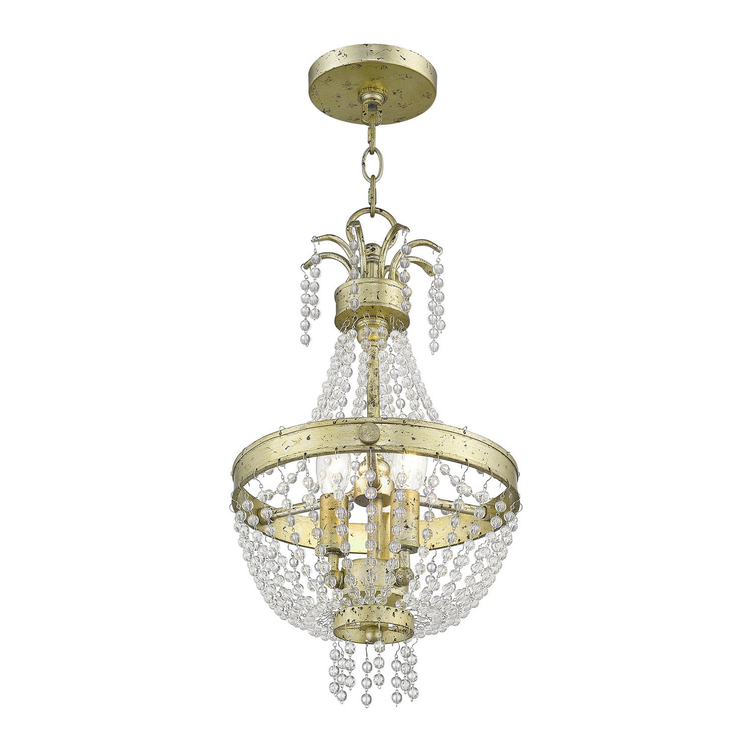 Livex Lighting - 51853-28 - Three Light Pendant - Valentina - Hand Applied Winter Gold