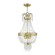 Livex Lighting - 51854-28 - Four Light Pendant - Valentina - Hand Applied Winter Gold