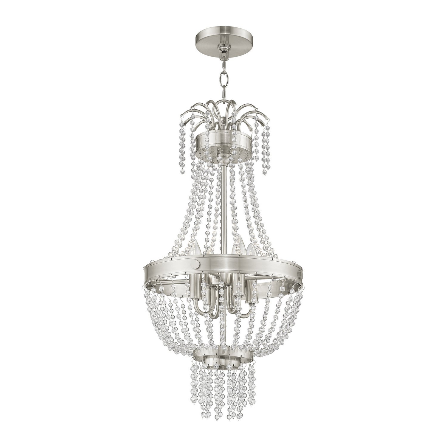 Livex Lighting - 51854-91 - Four Light Pendant - Valentina - Brushed Nickel