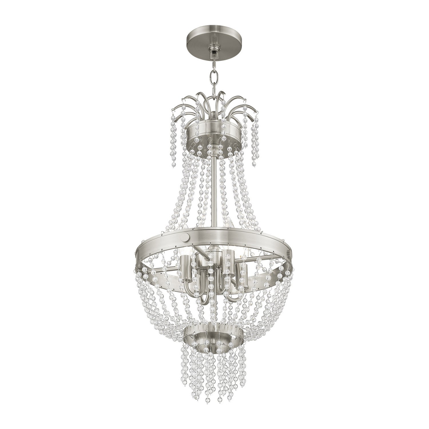 Livex Lighting - 51854-91 - Four Light Pendant - Valentina - Brushed Nickel