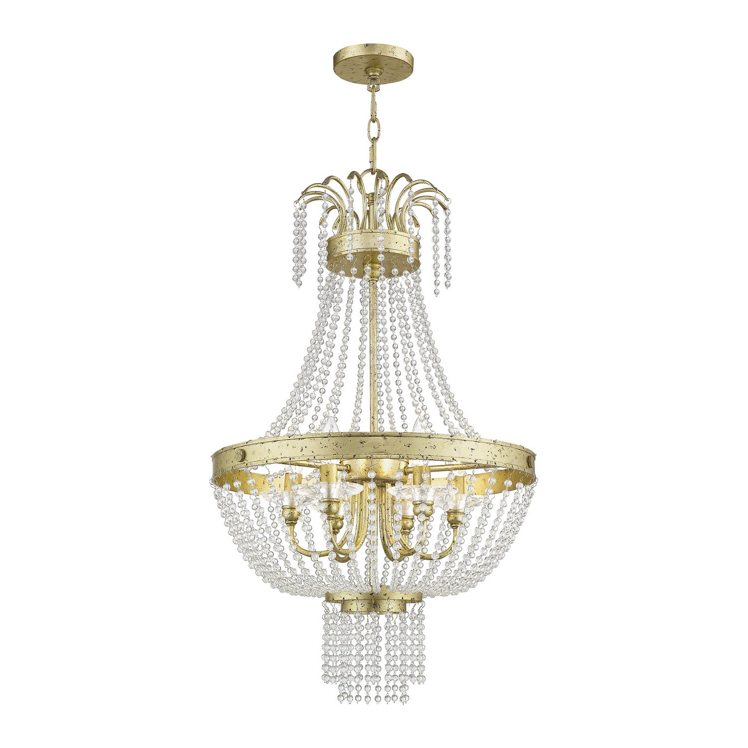 Livex Lighting - 51856-28 - Six Light Pendant - Valentina - Hand Applied Winter Gold
