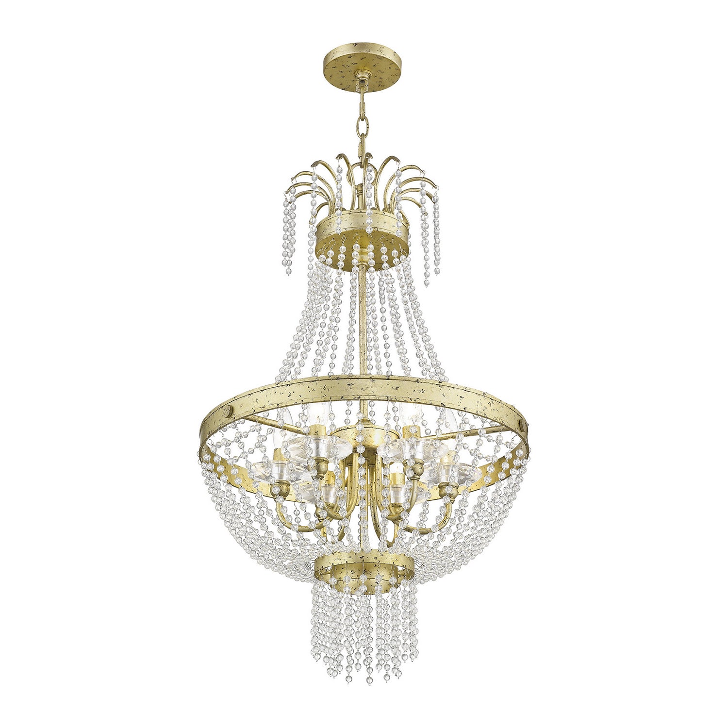 Livex Lighting - 51856-28 - Six Light Pendant - Valentina - Hand Applied Winter Gold