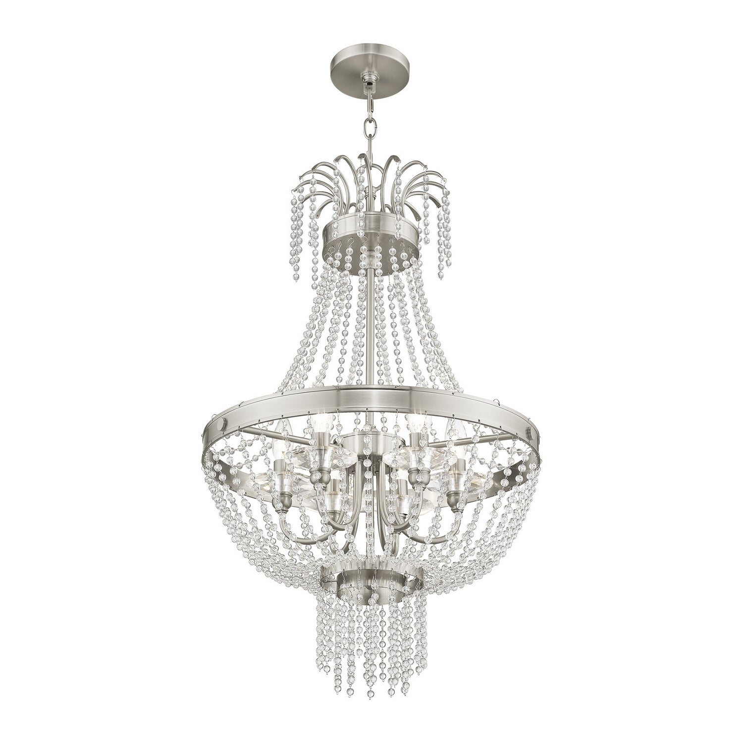 Livex Lighting - 51856-91 - Six Light Pendant - Valentina - Brushed Nickel