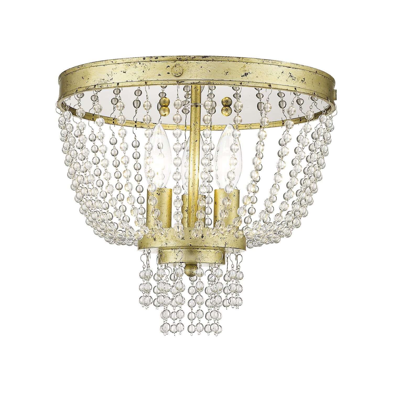 Livex Lighting - 51864-28 - Three Light Ceiling Mount - Valentina - Hand Applied Winter Gold