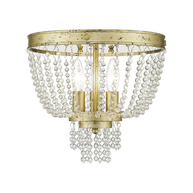 Livex Lighting - 51864-28 - Three Light Ceiling Mount - Valentina - Hand Applied Winter Gold