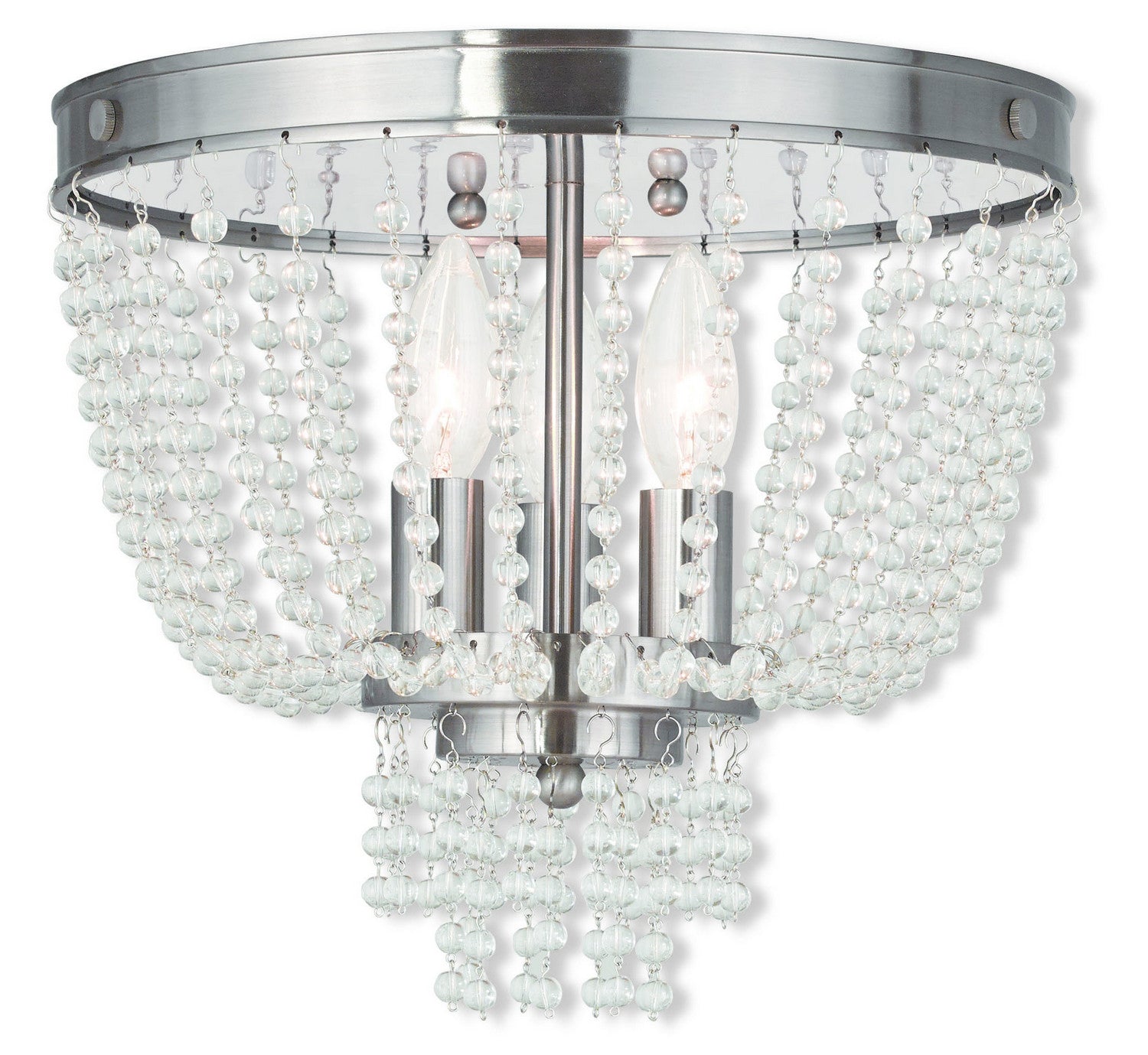 Livex Lighting - 51864-91 - Three Light Ceiling Mount - Valentina - Brushed Nickel