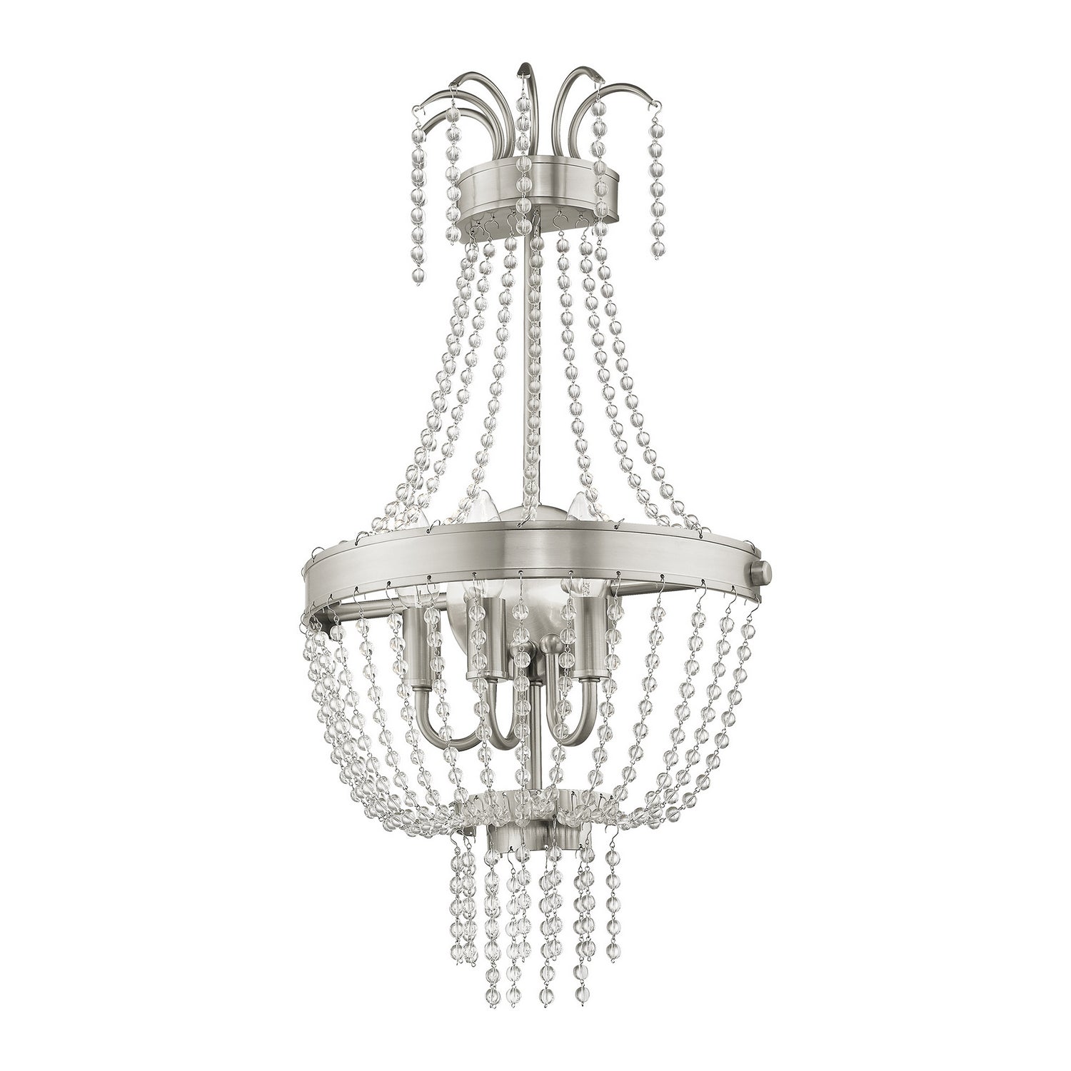 Livex Lighting - 51874-91 - Three Light Wall Sconce - Valentina - Brushed Nickel