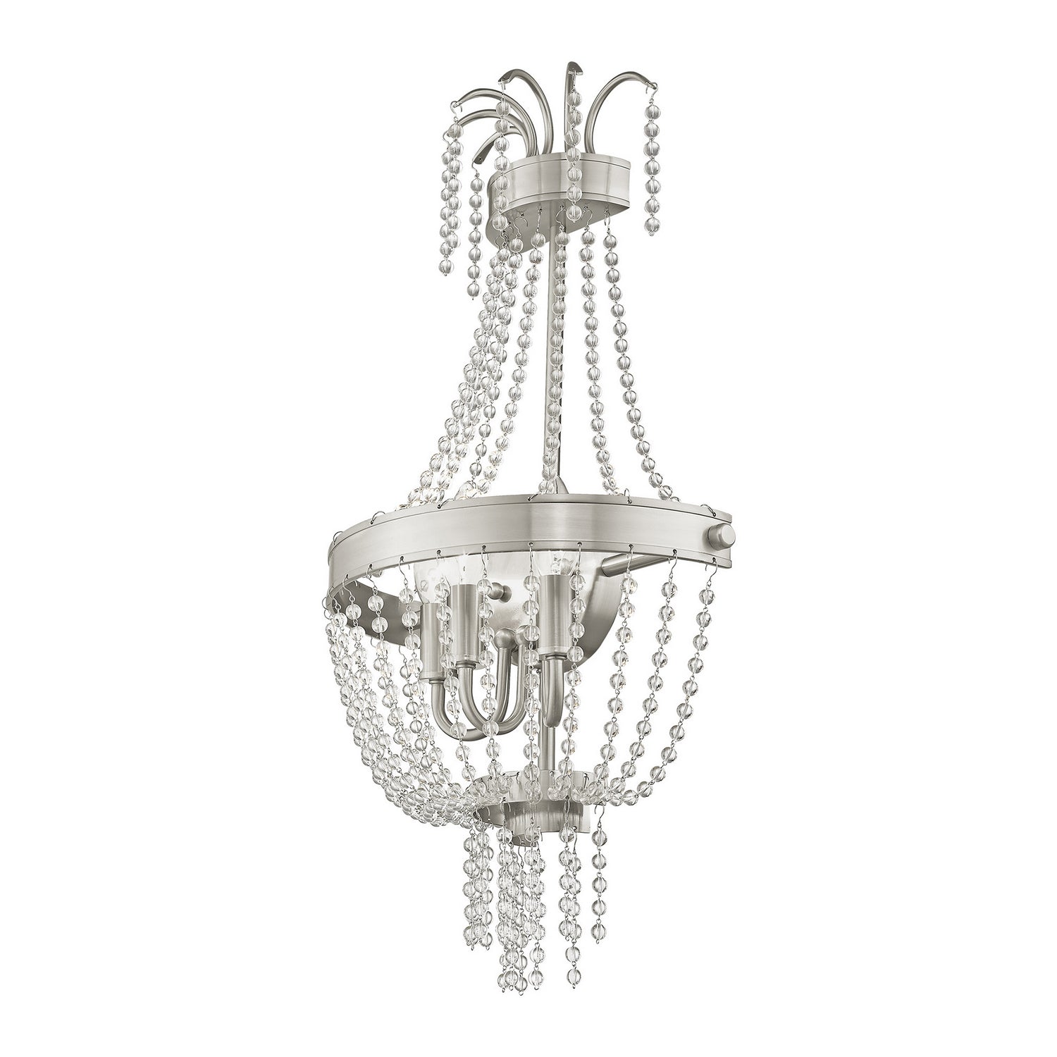 Livex Lighting - 51874-91 - Three Light Wall Sconce - Valentina - Brushed Nickel