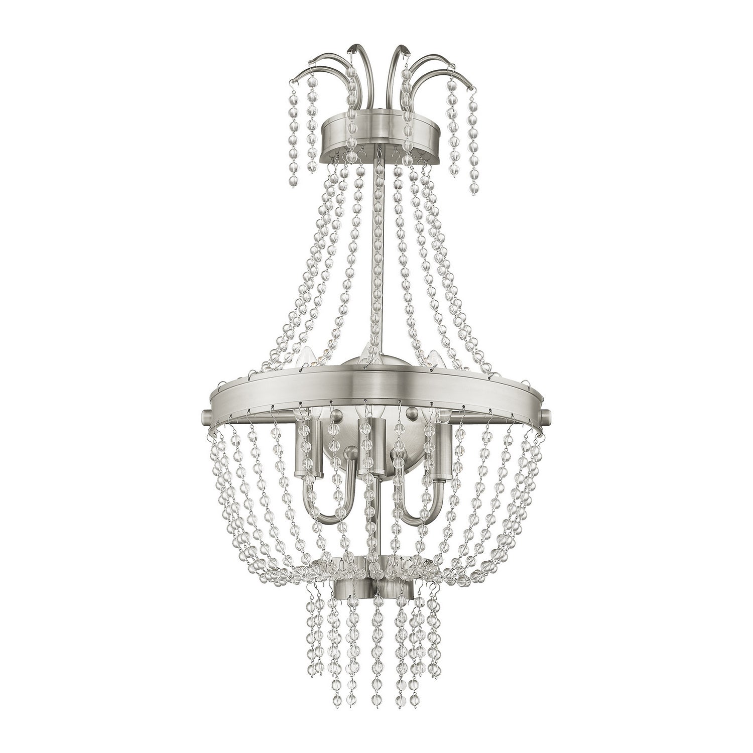 Livex Lighting - 51874-91 - Three Light Wall Sconce - Valentina - Brushed Nickel