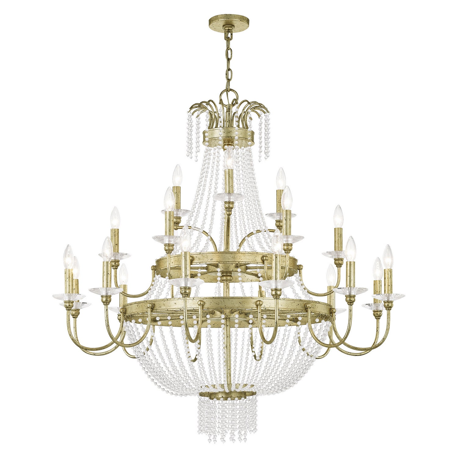 Livex Lighting - 51877-28 - 21 Light Foyer Chandelier - Valentina - Hand Applied Winter Gold
