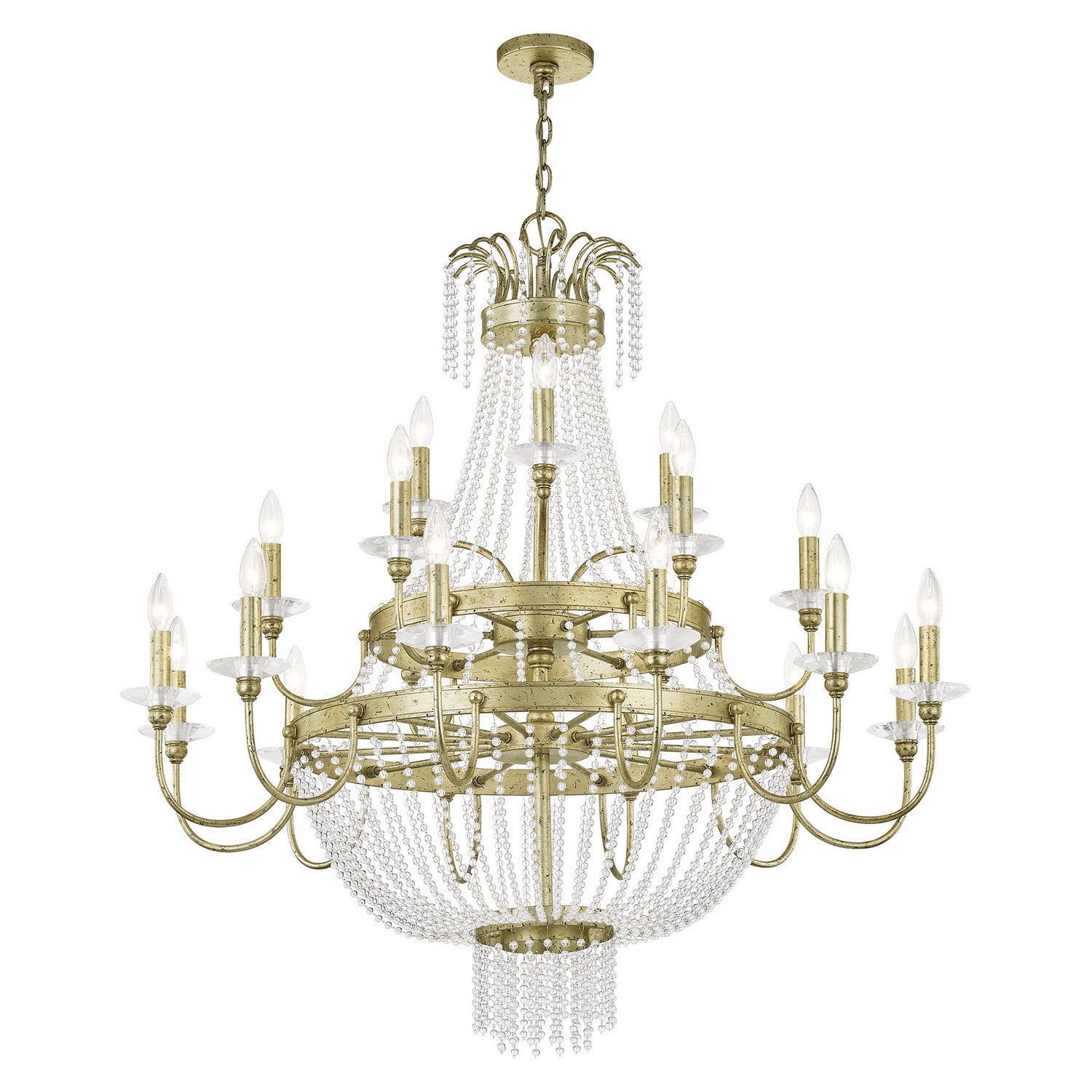 Livex Lighting - 51877-28 - 21 Light Foyer Chandelier - Valentina - Hand Applied Winter Gold