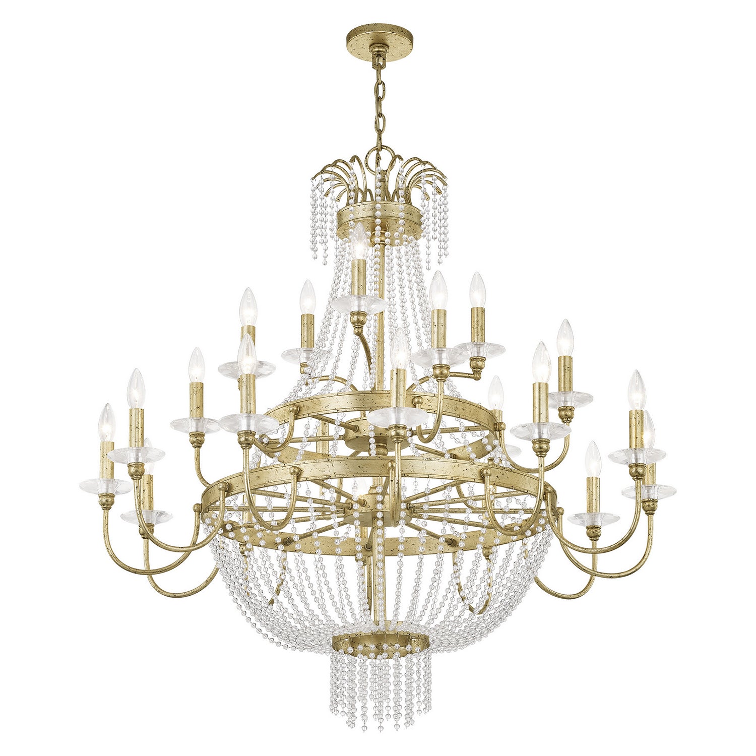 Livex Lighting - 51877-28 - 21 Light Foyer Chandelier - Valentina - Hand Applied Winter Gold