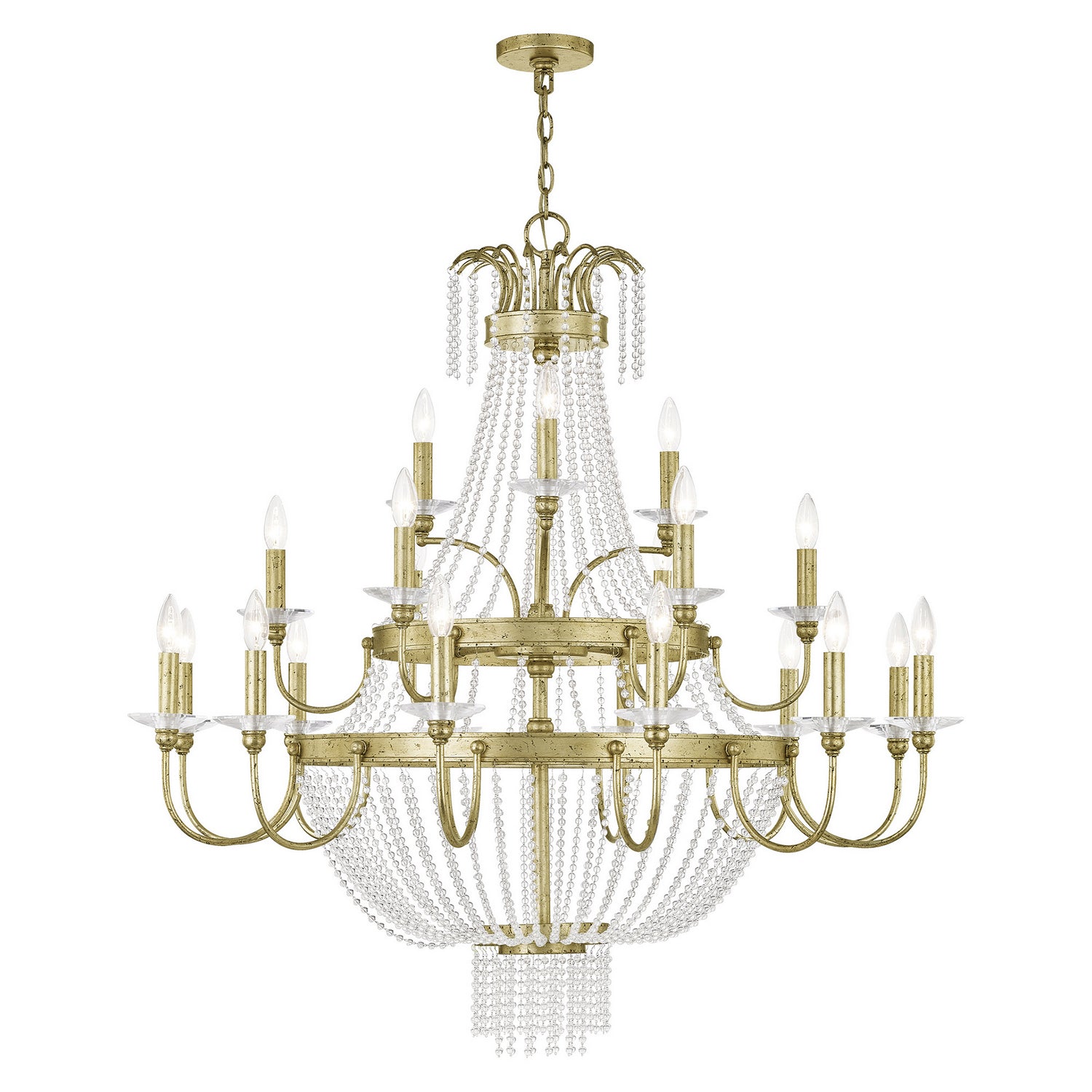 Livex Lighting - 51877-28 - 21 Light Foyer Chandelier - Valentina - Hand Applied Winter Gold