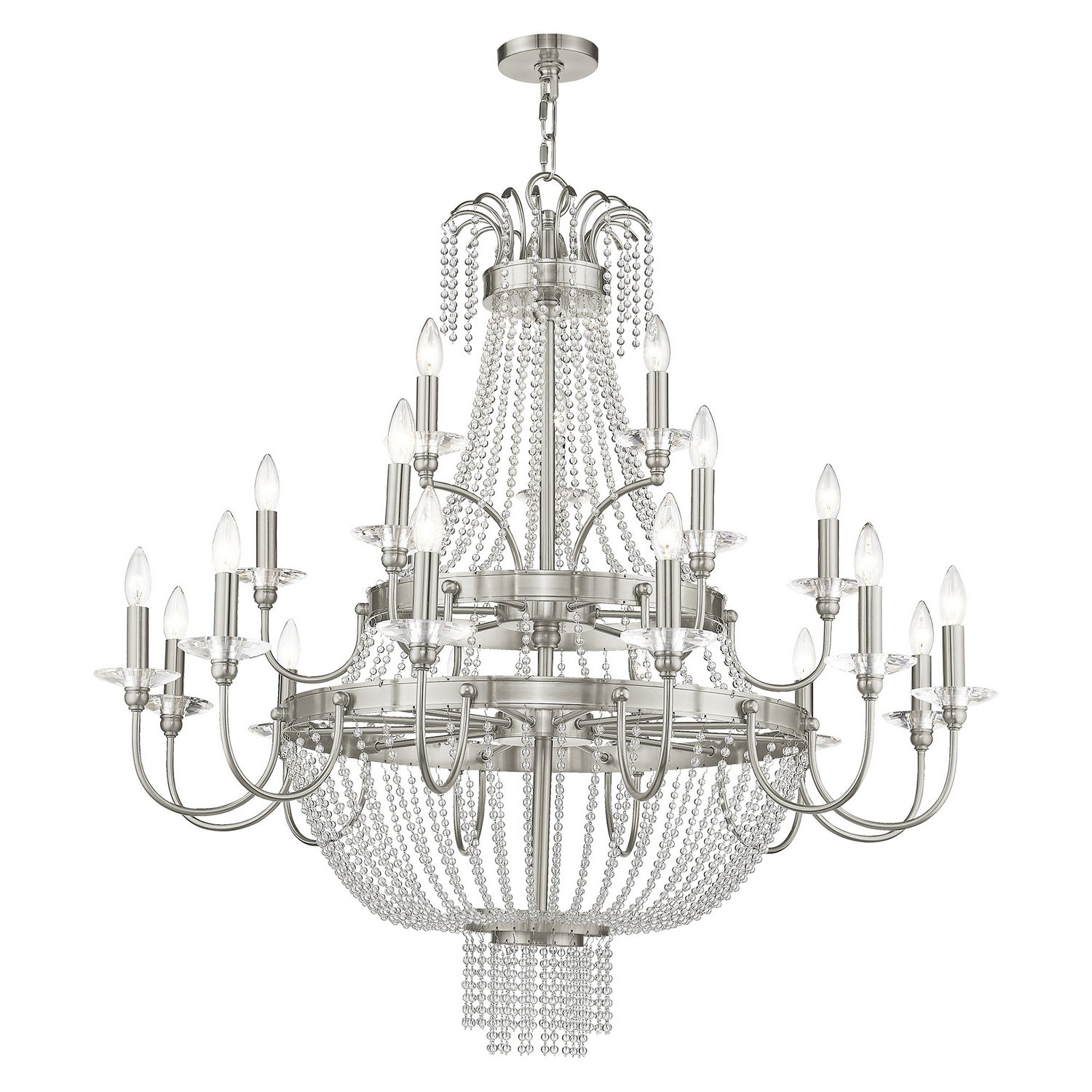 Livex Lighting - 51877-91 - 21 Light Foyer Chandelier - Valentina - Brushed Nickel