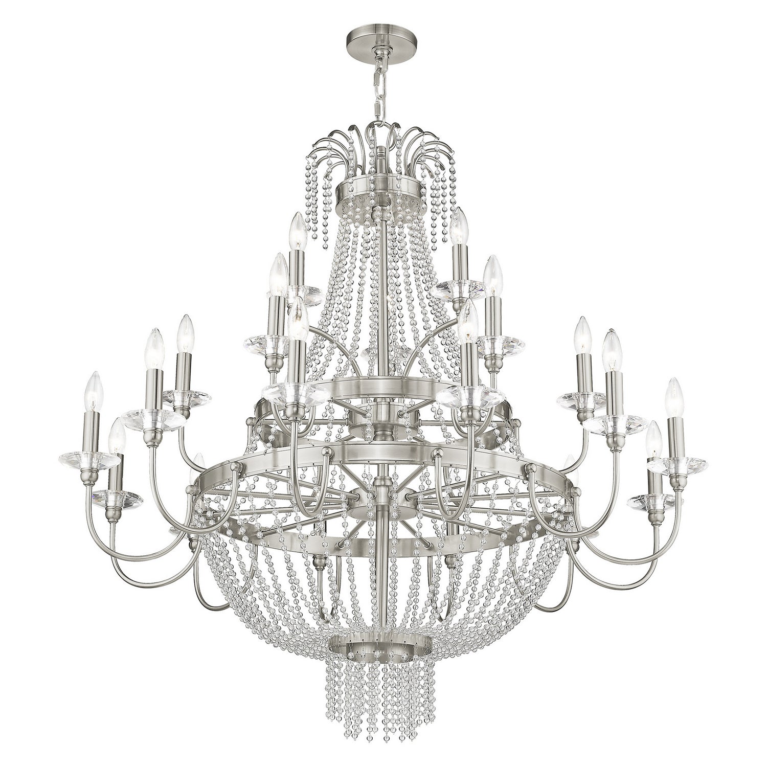 Livex Lighting - 51877-91 - 21 Light Foyer Chandelier - Valentina - Brushed Nickel