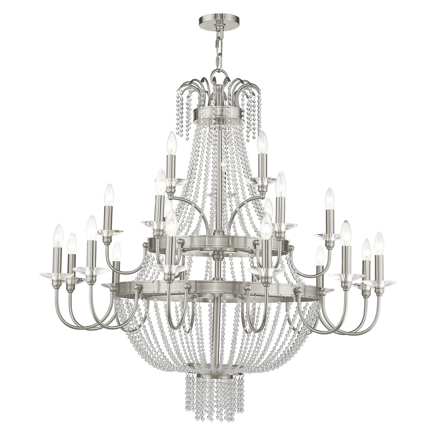 Livex Lighting - 51877-91 - 21 Light Foyer Chandelier - Valentina - Brushed Nickel