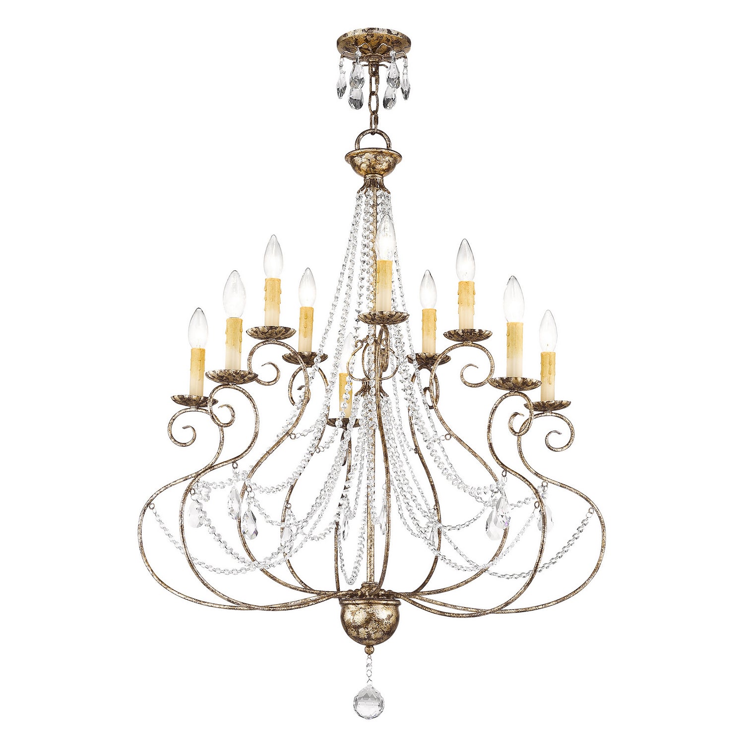 Livex Lighting - 51909-36 - Ten Light Chandelier - Isabella - Hand Applied European Bronze
