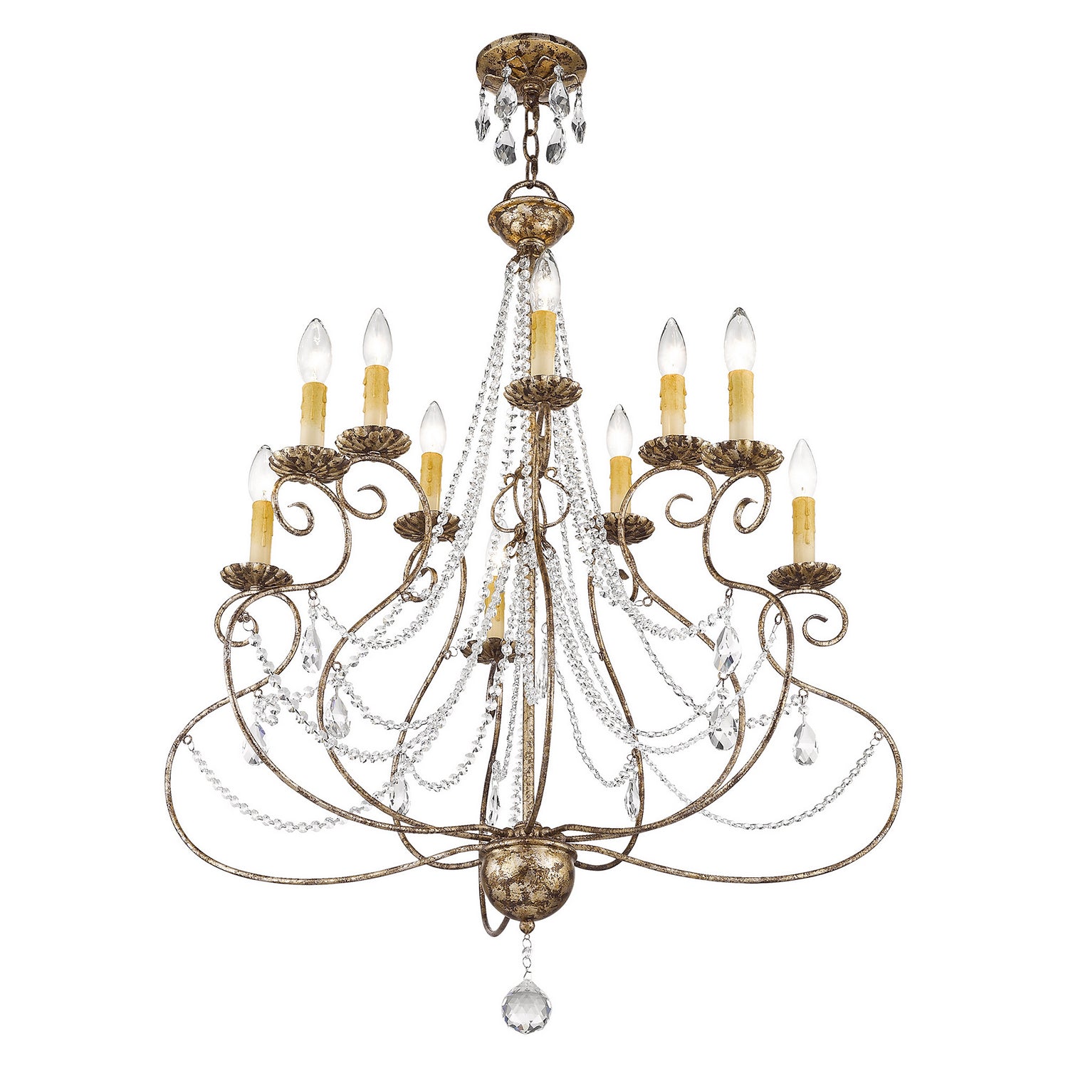 Livex Lighting - 51909-36 - Ten Light Chandelier - Isabella - Hand Applied European Bronze