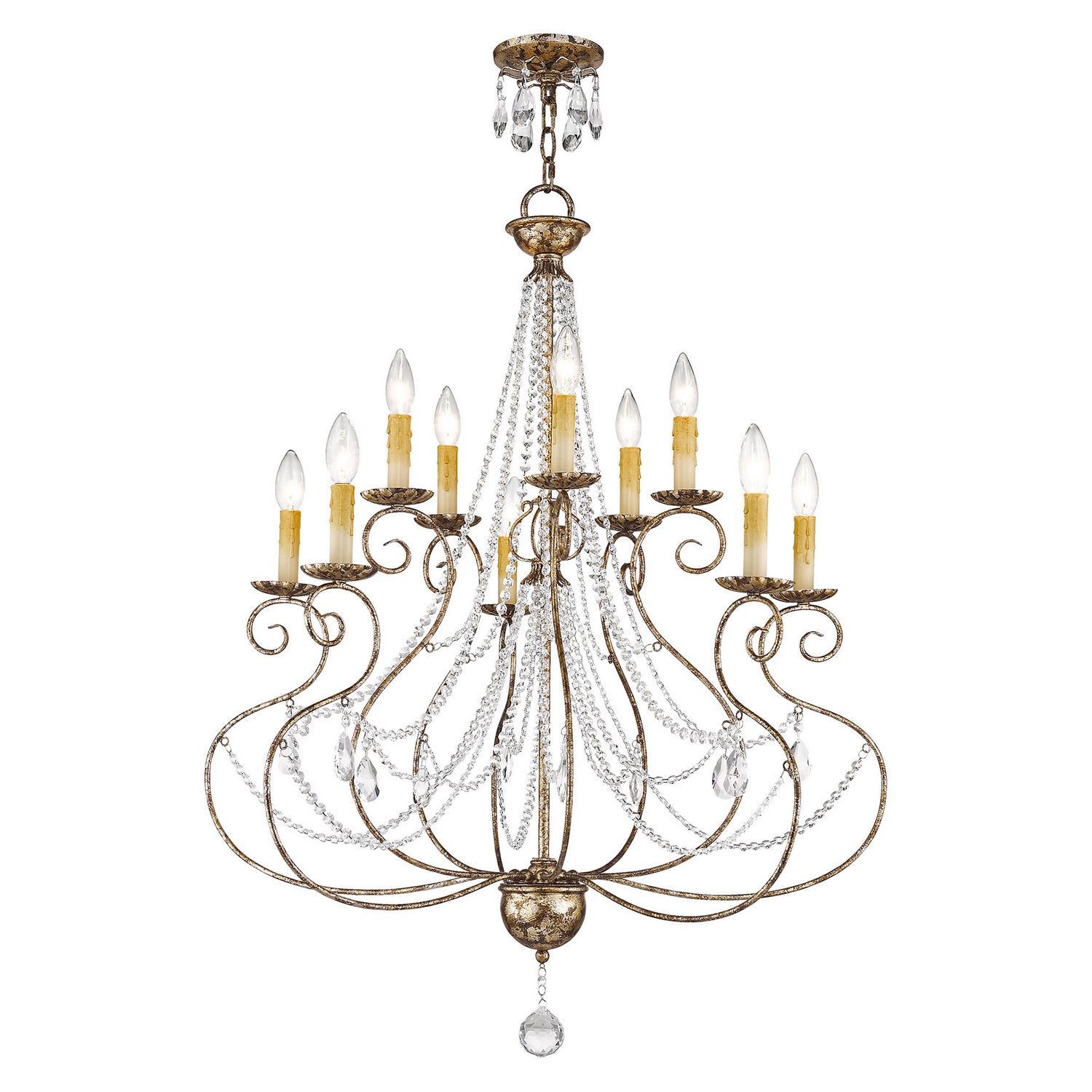Livex Lighting - 51909-36 - Ten Light Chandelier - Isabella - Hand Applied European Bronze