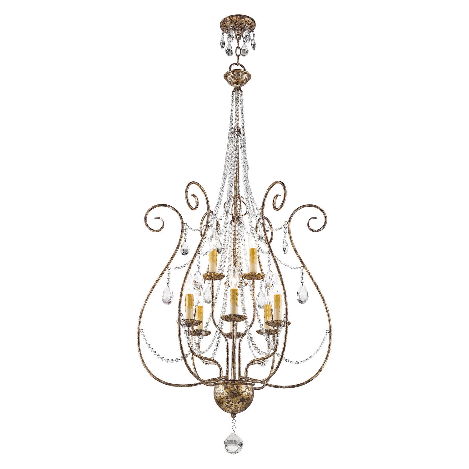 Livex Lighting - 51911-36 - Nine Light Foyer Chandelier - Isabella - Hand Applied European Bronze