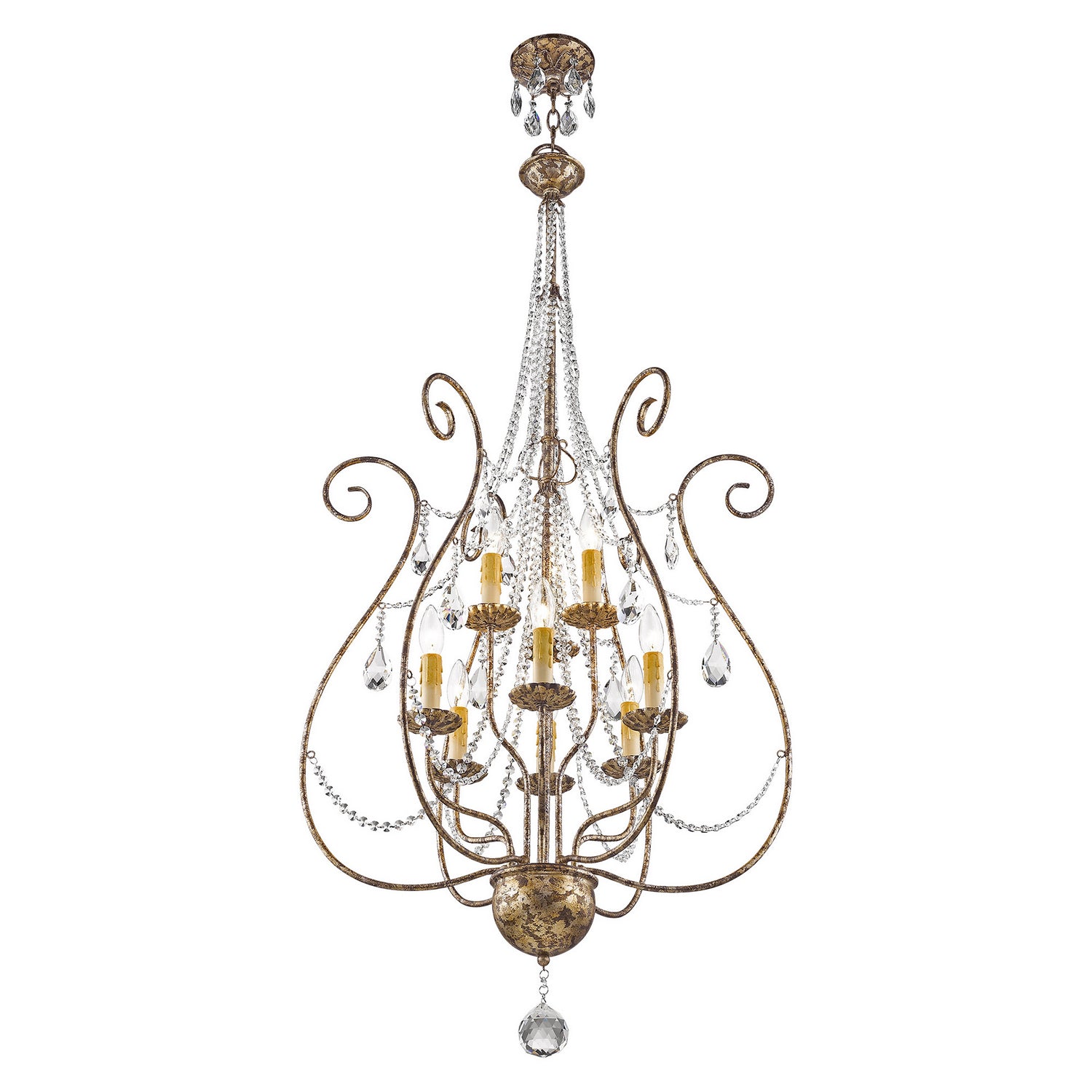 Livex Lighting - 51911-36 - Nine Light Foyer Chandelier - Isabella - Hand Applied European Bronze