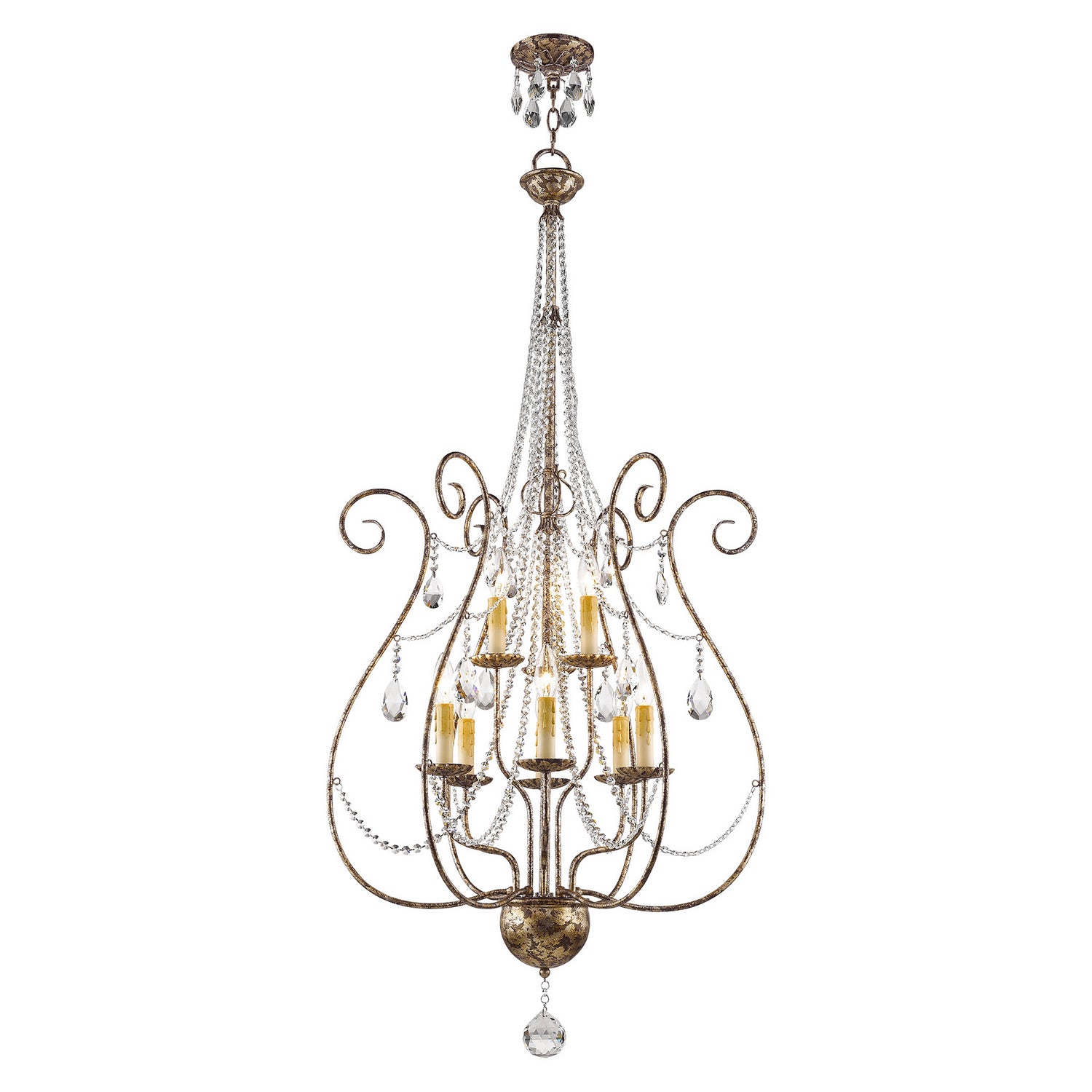 Livex Lighting - 51911-36 - Nine Light Foyer Chandelier - Isabella - Hand Applied European Bronze