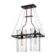 Sonneman - 4762.25 - Two Light Pendant - Square Ring - Satin Black