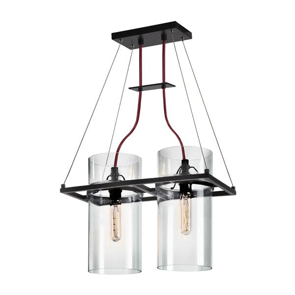 Sonneman - 4762.25 - Two Light Pendant - Square Ring - Satin Black