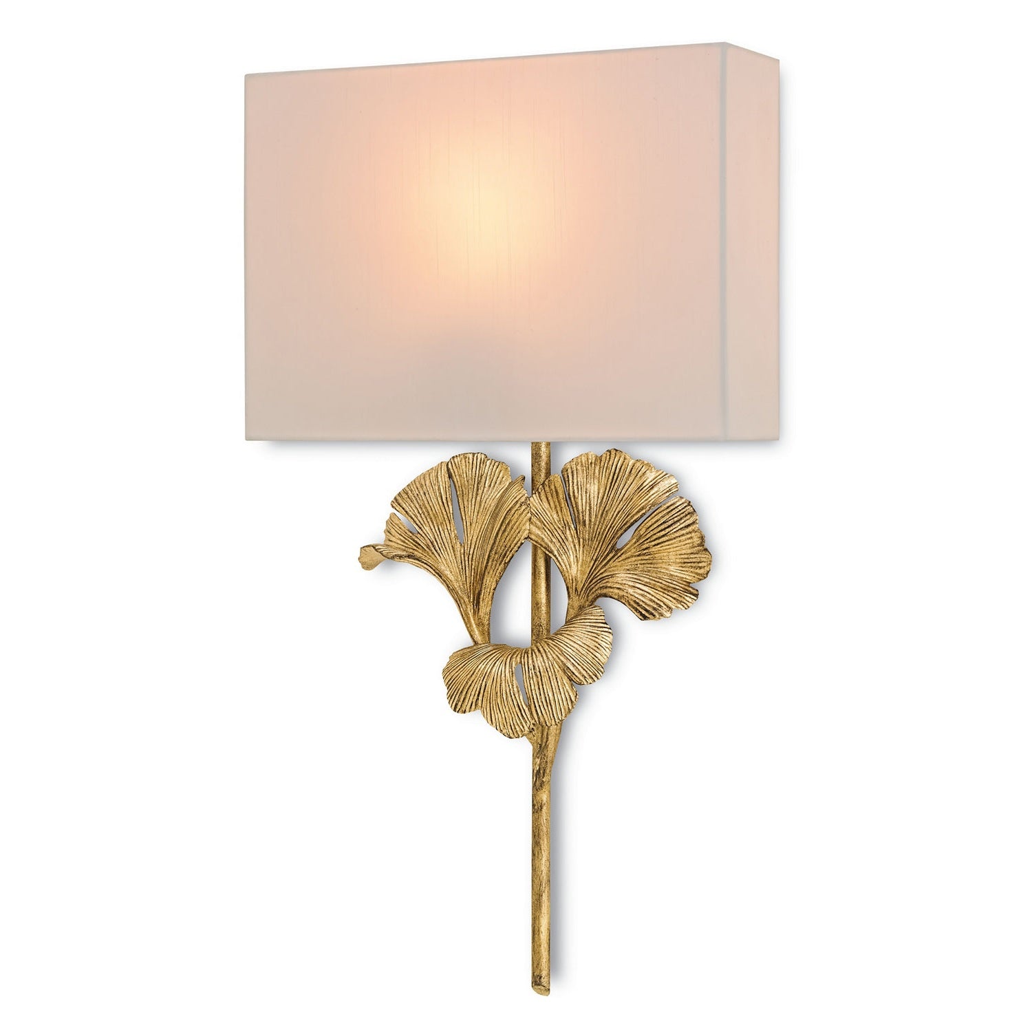 Currey and Company - 5178 - One Light Wall Sconce - Gingko Collection - Chinois Antique Gold Leaf