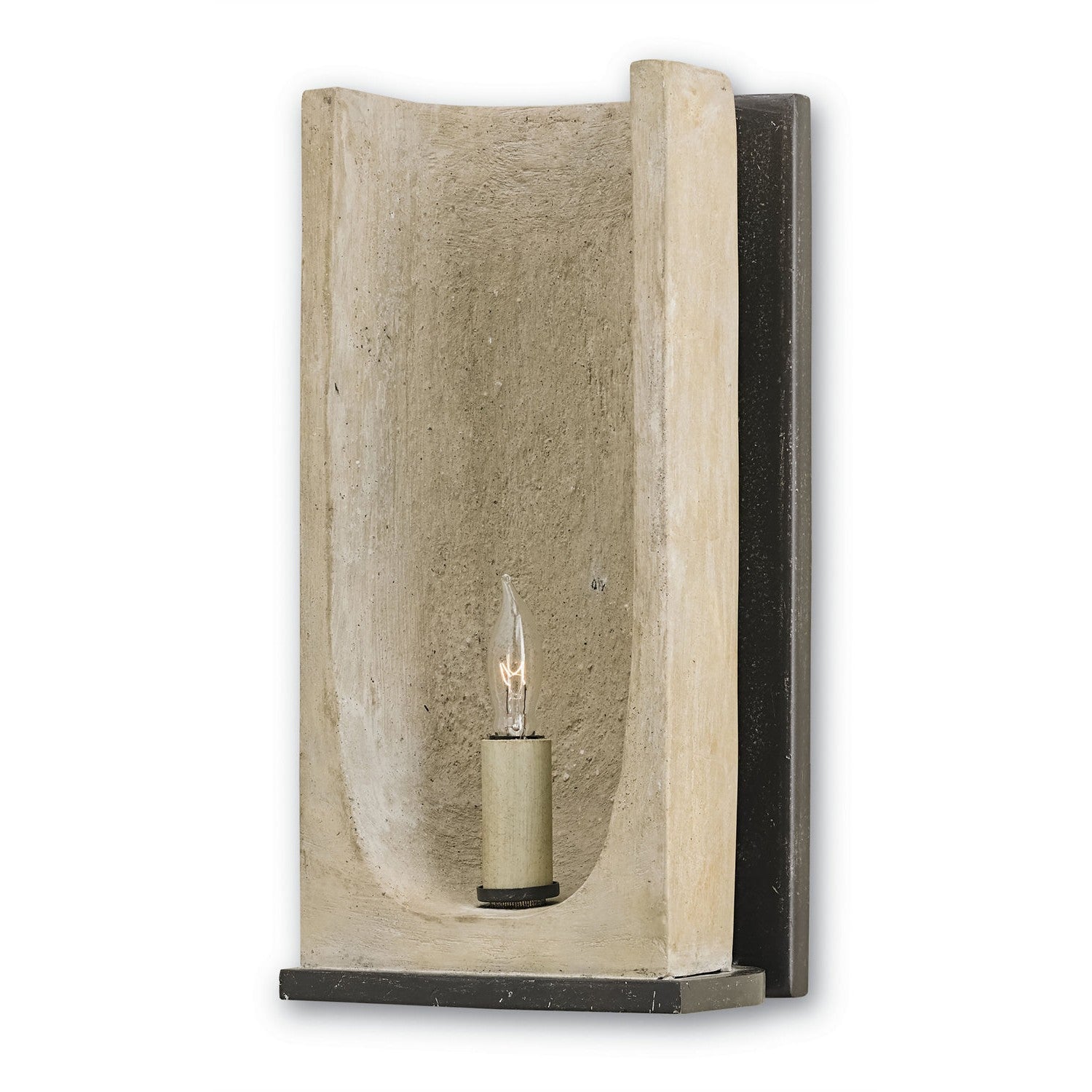 Currey and Company - 5208 - One Light Wall Sconce - Rowland Wall Sconce - Aged Steel/Portland