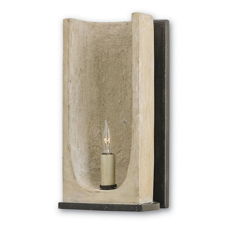 Currey and Company - 5208 - One Light Wall Sconce - Rowland Wall Sconce - Aged Steel/Portland