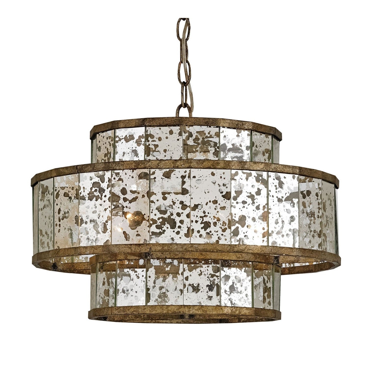 Currey and Company - 9759 - Four Light Chandelier - Fantine Collection - Pyrite Bronze/Raj Mirror