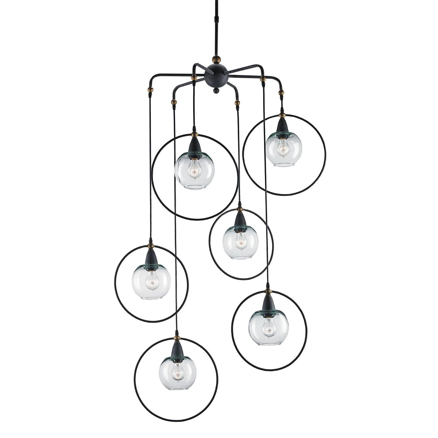 Currey and Company - 9869 - Six Light Pendant - Moorsgate Collection - Blacksmith/Old Brass