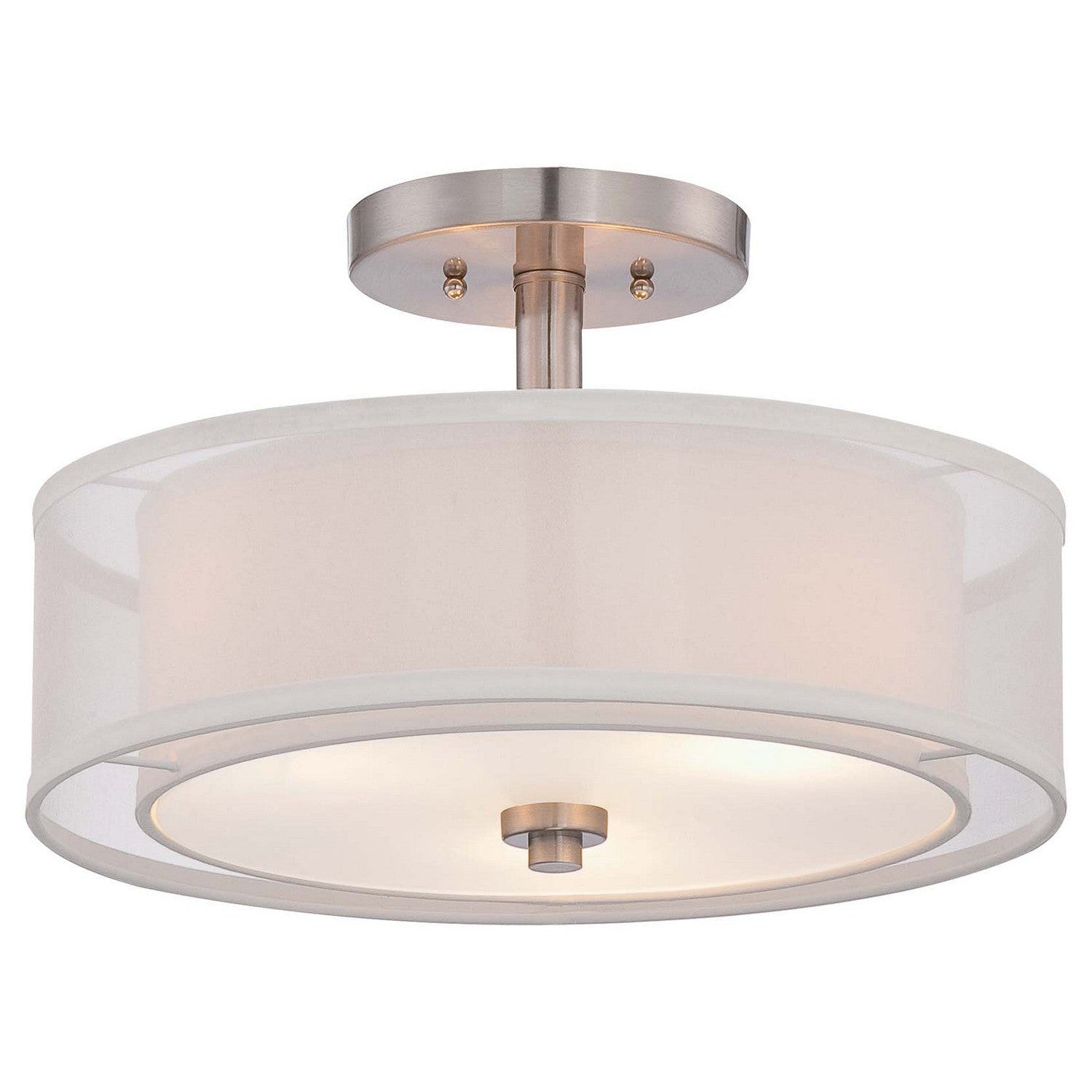 Minka-Lavery - 4107-84 - Three Light Semi Flush Mount - Parsons Studio - Brushed Nickel