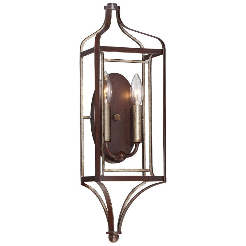 Minka-Lavery - 4342-593 - Two Light Wall Sconce - Astrapia - Dark Rubbed Sienna With Aged Silver