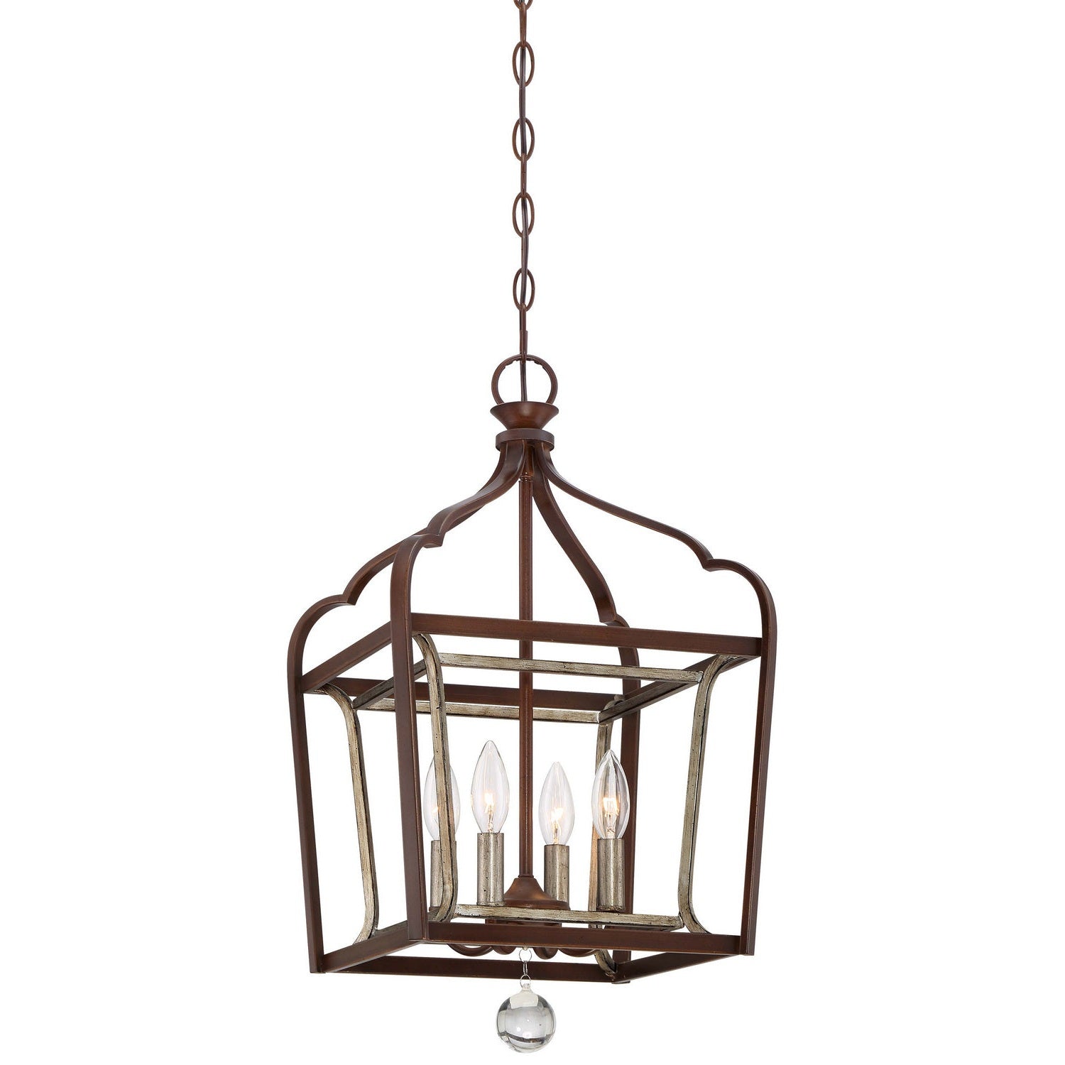 Minka-Lavery - 4343-593 - Four Light Pendant - Astrapia - Dark Rubbed Sienna With Aged Silver