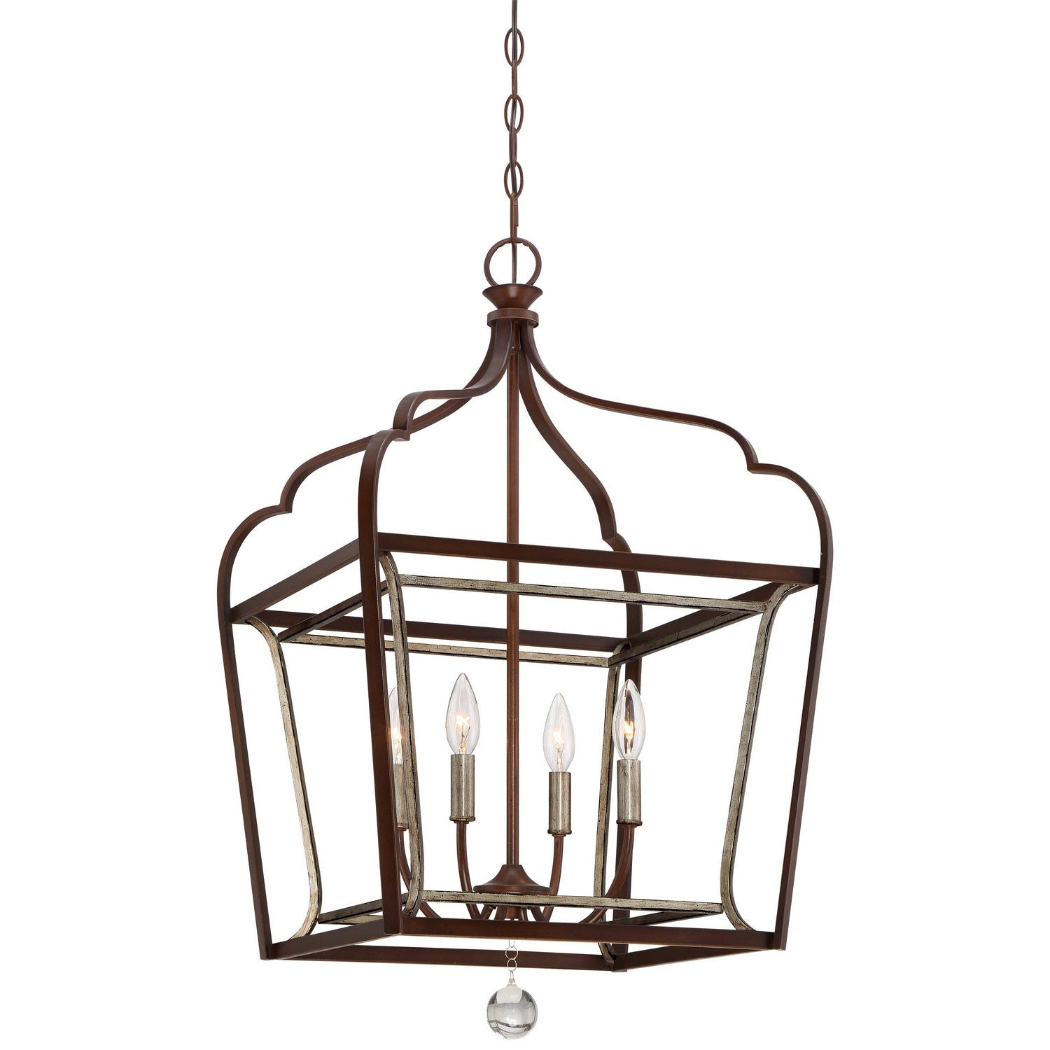 Minka-Lavery - 4344-593 - Four Light Foyer Pendant - Astrapia - Dark Rubbed Sienna With Aged Silver