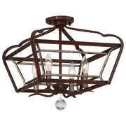 Minka-Lavery - 4347-593 - Four Light Semi Flush Mount - Astrapia - Dark Rubbed Sienna With Aged Silver
