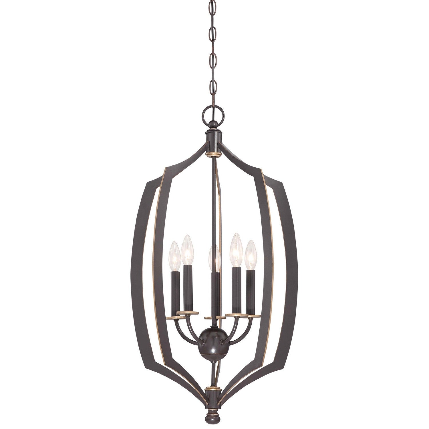 Minka-Lavery - 4373-579 - Five Light Pendant - Middletown - Downton Bronze With Gold Highlights