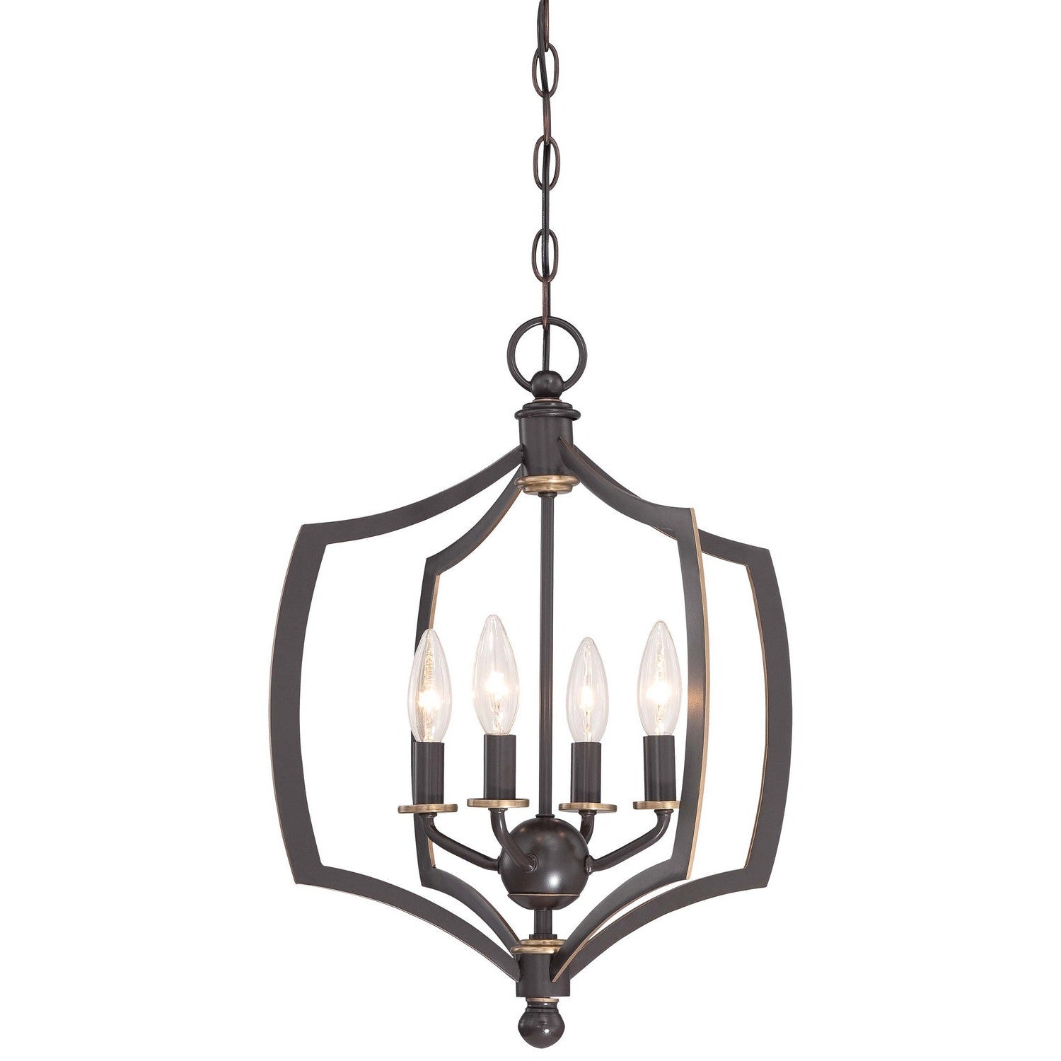 Minka-Lavery - 4374-579 - Four Light Mini Chandelier - Middletown - Downton Bronze With Gold Highlights