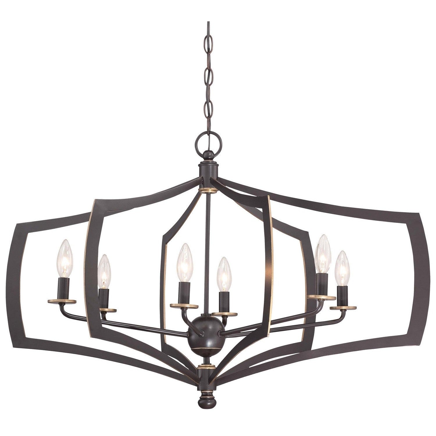 Minka-Lavery - 4376-579 - Six Light Chandelier - Middletown - Downton Bronze With Gold Highlights
