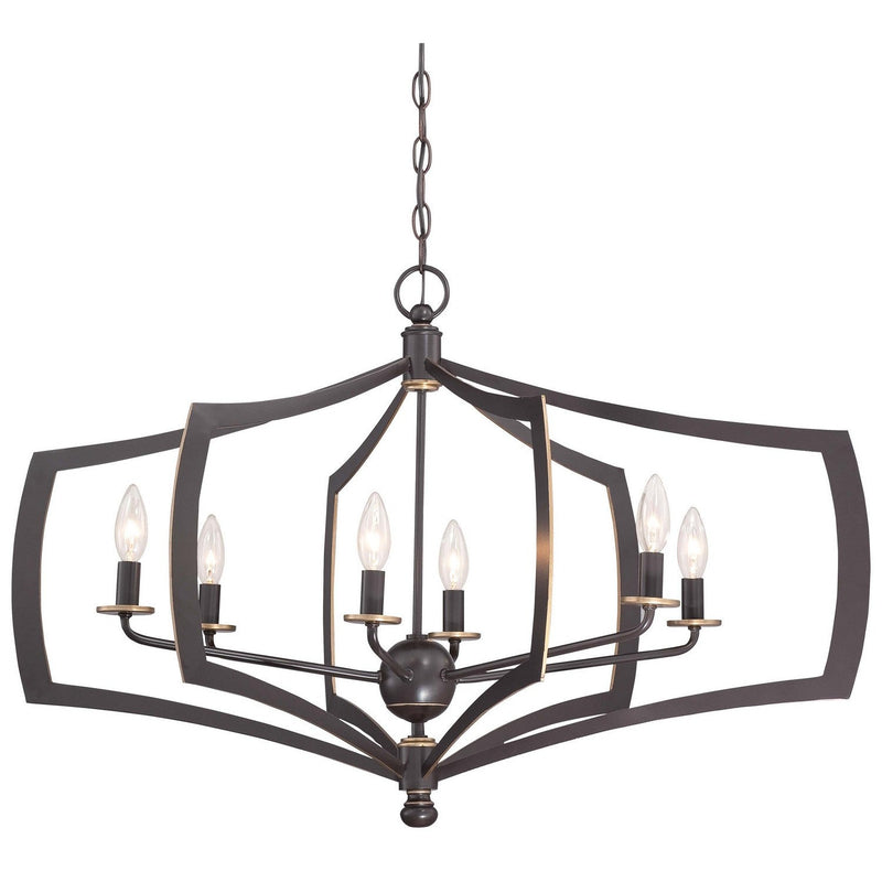 Minka-Lavery - 4376-579 - Six Light Chandelier - Middletown - Downton Bronze With Gold Highlights