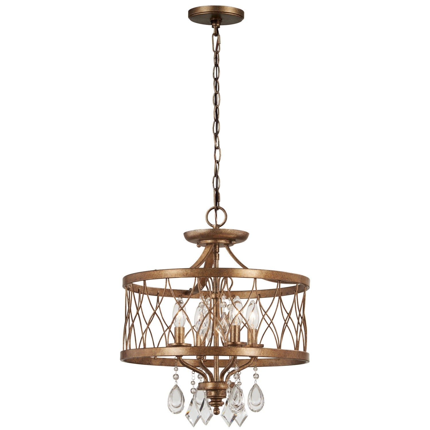 Minka-Lavery - 4403-581 - Four Light Mini Chandelier (Convertible To Semi Flush) - West Liberty - Olympus Gold