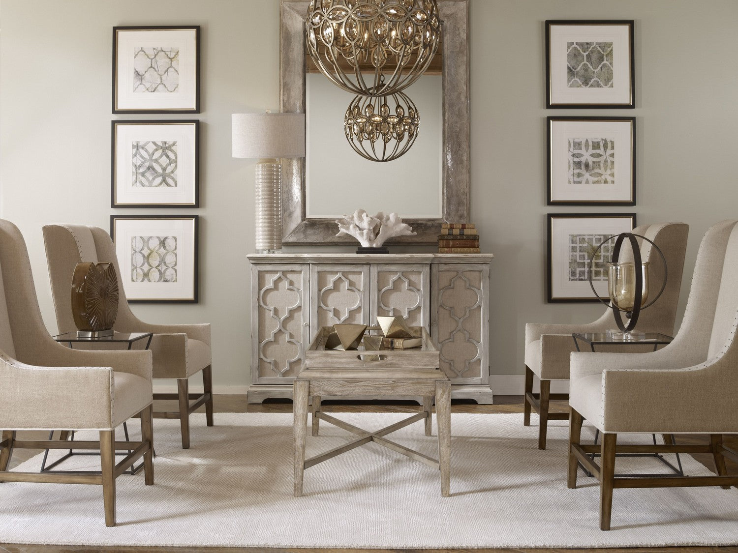 Uttermost - 24520 - Cabinet - Sophie - Grey w/Ivory