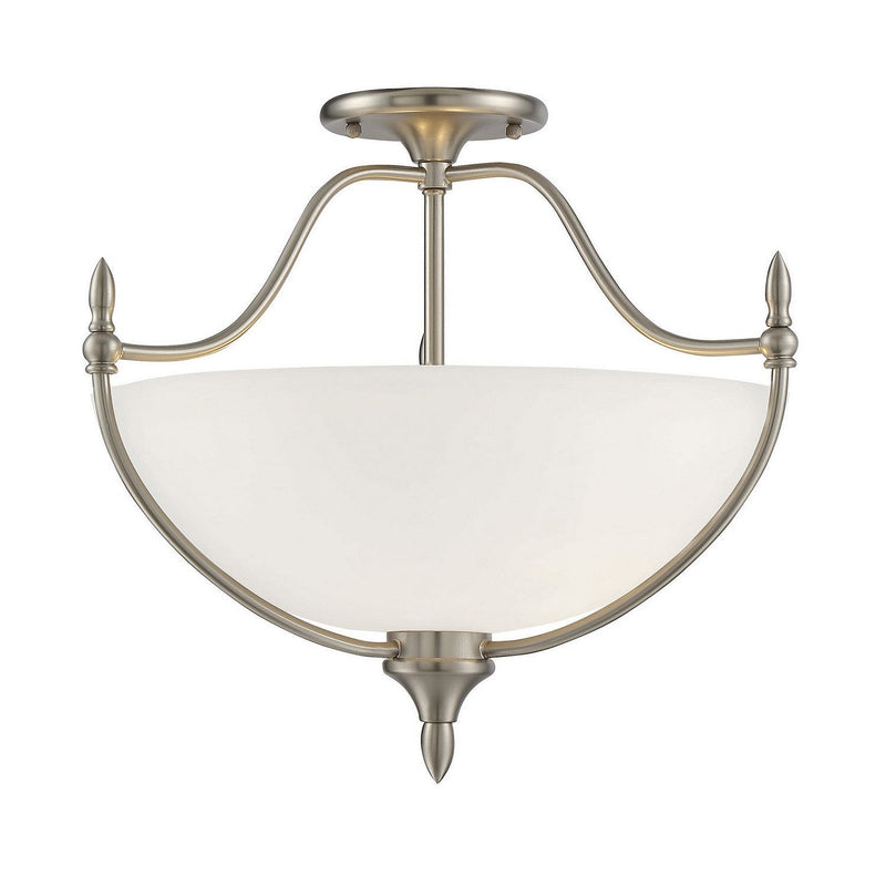 Savoy House - 6-1005-3-SN - Three Light Semi-Flush Mount - Herndon - Satin Nickel