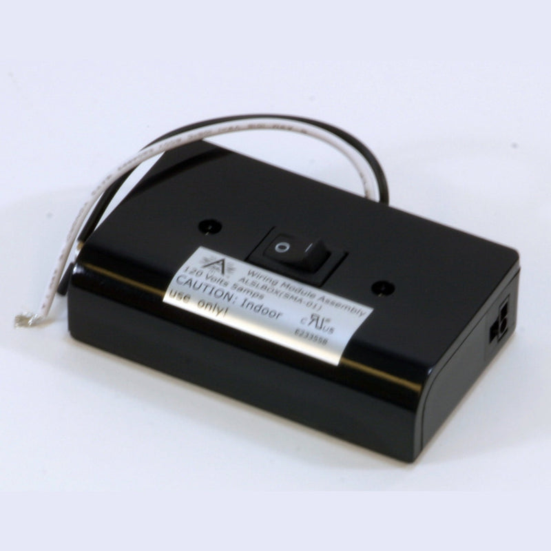 American Lighting - ALSLBOX - Puck Slim Line Hardwire Box Two Molex Outlets On/Off Switch - Undercab Hardwire Box - Black